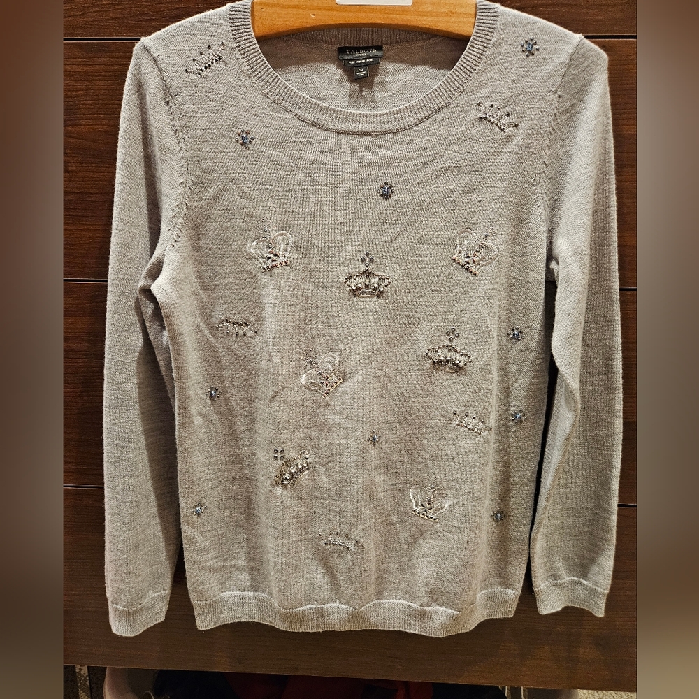 Embellished Gray Sweater